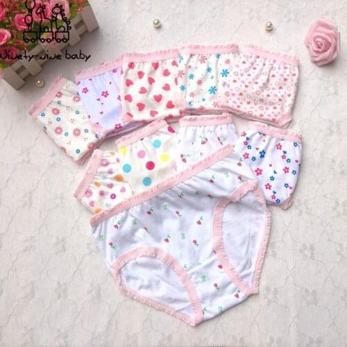 12pcs/pack Girls Cotton Underwear Breathable & Comfortable Panties For Kids Cute Cartoon Printing Briefs Children Underpants