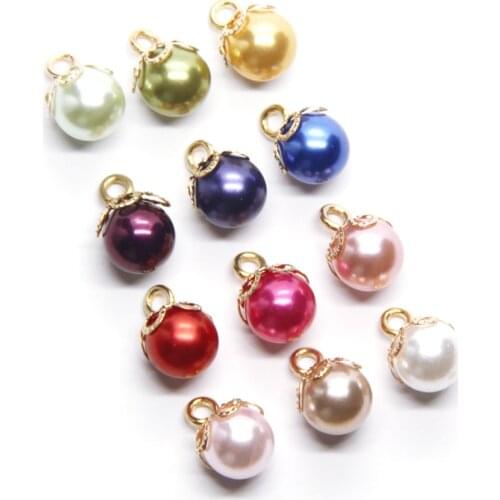 20pcs 10mm Faux Pearl Color Shirt Buttons For Clothing Sewing Decor Vintage Women Child Coat Small DIY Accessories Wholesale