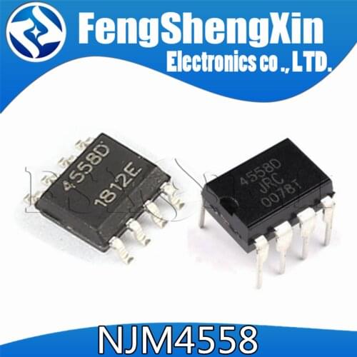 20pcs/lot JRC4558D DIP-8 NJM4558D JRC4558 DIP8 4558D DIP Dual Operational Amplifier IC