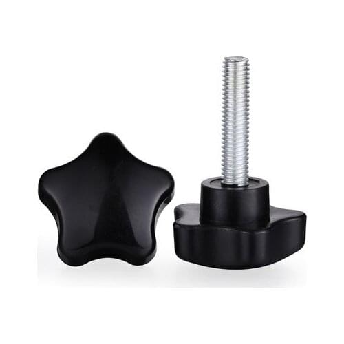 3pcs M6 Torx hand screws plastic headed adjustment screw bolts T&TX five star knob handle bolt 38mm head diameter 16mm-50mm long