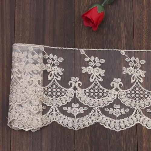 30Yards Golden Lace Trim Applique Neckline Collar Embroidery Fabrics Cloth Sewing for Garments