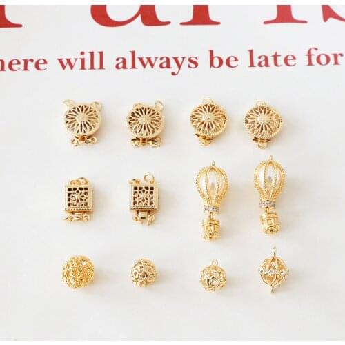 4pcs copper plated multi-hanging Rhinestone pearl Women Earrings diy jewelry necklace bracelet connection end buckle accessories