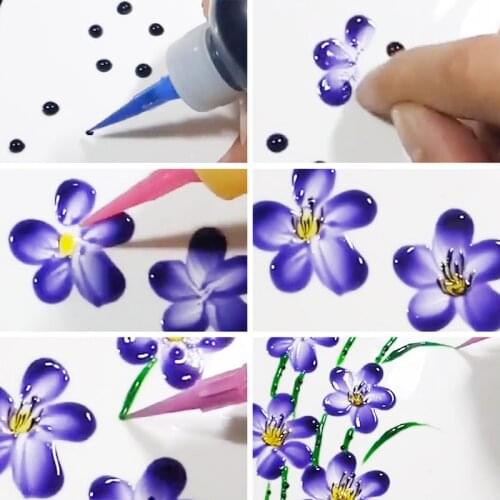 5pcs/Set Jam Painting Squeeze Bottles with 35 Nozzles Cake Decor Baking Pastry 50ML Bottle Drawing Tools Pot