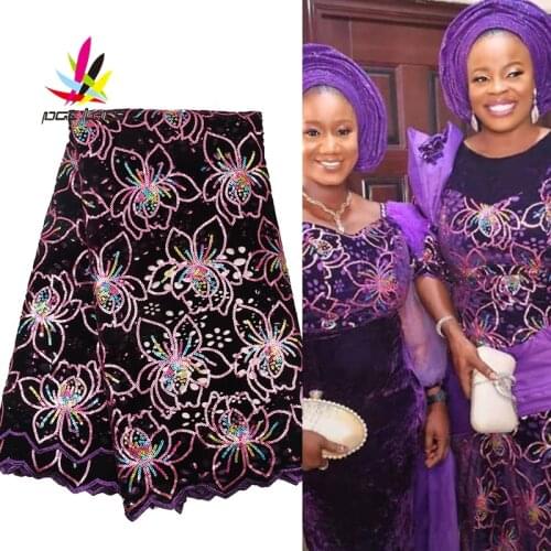 African lace fabric 2019 high quality Green black african French tulle lace fabric with sequins guipure nigerian lace fabrics