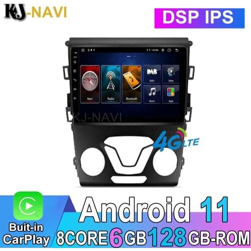 Android 11 6+128GB Car Video Radio Player CARPLAY For Ford Mondeo 5 2014 - 2019 Navigation Multimedia Auto GPS No DVD