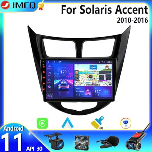 2 din Android 10 Voice Control Car Radio For Hyundai Solaris Verna Accent 1 2010 - 2016 Multimedia Video Player Navigaion GPS AM