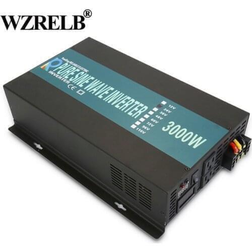 Off Grid Pure Sine Wave Power Inverter 3000W 12V to 220V Backup Power Solar Inverter Generator 24V/48V DC to 120V/230V/240V AC