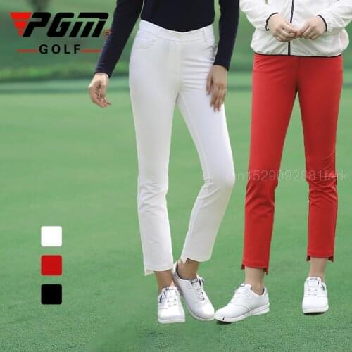 Golf Pants For Womens Autumn Spring High-Elastic Slim Pants Sport Wear Cropped Trousers Ladies Ankle-Length Golf/Tennis Trouser