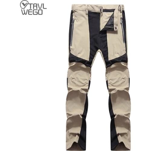TRVLWEGO Men Stretch Waterproof Camping Hiking Pants Outdoor Sport Trousers Summer Trekking Mountain Climbing Fishing Pants
