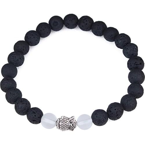 Lava Stone Beads Elastic Bracelet Lava Stone Opal Beads Bracelets