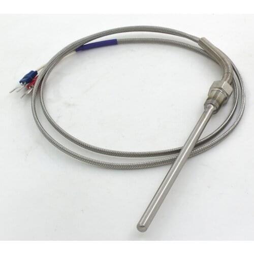 FTARP09 K type 100mm probe length 1m cable thermocouple temperature sensor PT1/8 1/4 3/8 1/2 M8*1.25 M6*1 M12*1 M16*1.5 M10*1.5