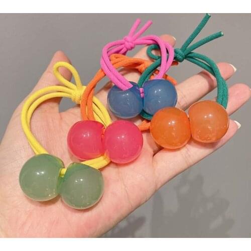 CN Geometric Crystal Ball Elastic Hair Bands Rubber Band Korea Colorful Hair Accessories For Girls Hair Ties Gum for Hair