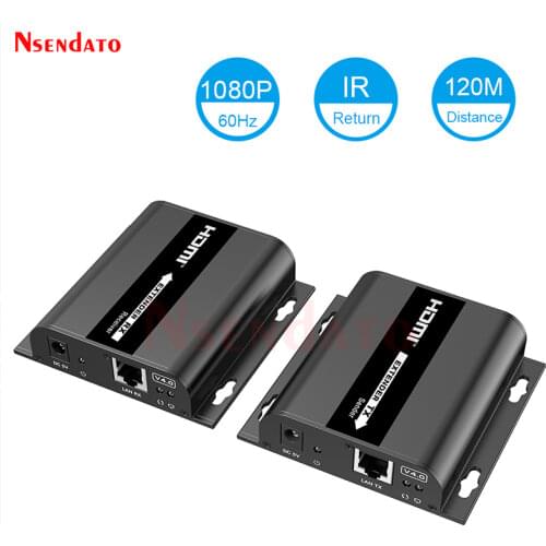 HDbitT HDMI Extender Up to 120m LAN Repeater over Routers RJ45/CAT6/6a/7 IR Transmitter HDMI V1.4 HDCP 1.4 Sender Receiver