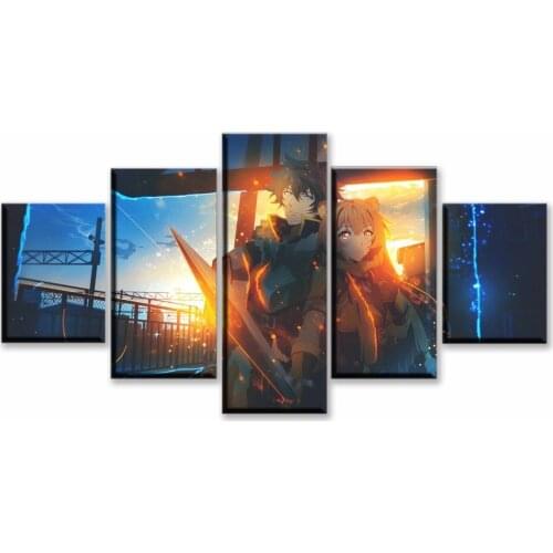Canvas Painting 5 Panel The Rising of the Shield Hero trailer Anime Home Decor Living Room Wall Decor Picture Artworks Poster