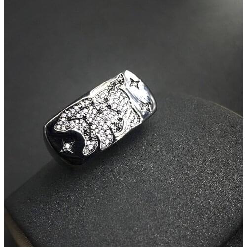 S925 sterling silver ring November new style Ursa major ring female fashion black punk style jewelry banquet party jewelry