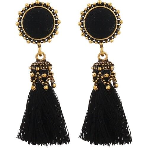 Tiny Tassel Earrings For Women Fashion Jewelry Vintage Velvet Ball Statement Fringed Drop Earring Female Jewellery 2018 New
