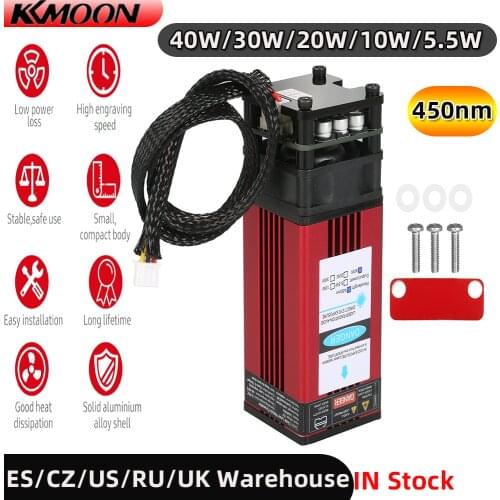 40W Laser Module 450nm Engraving Laser Head High Precision Engraving Metal Wood Acrylic for Laser Engraving Machine CNC Router