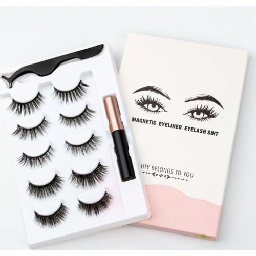 Magnetic 3D Mink Eyelashes Magnetic Eyelashes Eyeliner Magnetic Lashes Short False Lashes Lasting Handmade Eyelash Makeup Tool