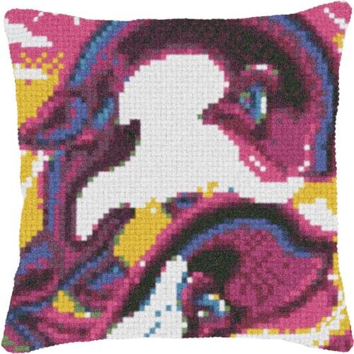 Latch Hook Cushion Kit Pillow Mat DIY Crafts dolphin Pattern Cross Stitch Needlework set Crocheting Cushion embroidery pillow