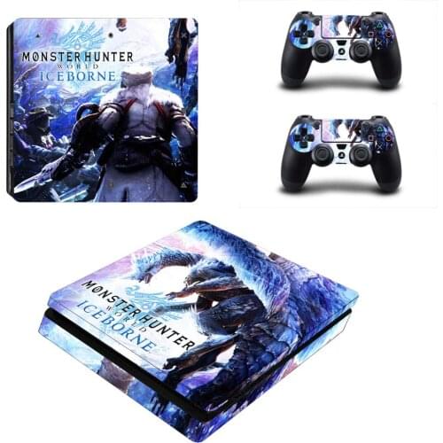 Monster Hunter World PS4 Slim Stickers Play station 4 Skin Sticker Decals For PlayStation 4 PS4 Slim Console & Controller Skin