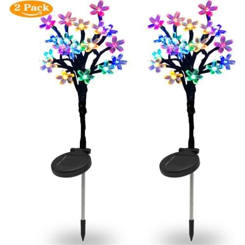 Outdoor Solar LED Color-Changing Cherry Blossom Lawn Lamp Ground Lamp Courtyard Terrace Decorative Lamp outdoor solar light