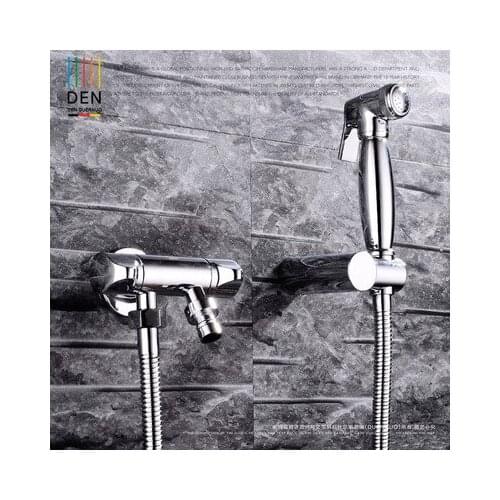 Portable High Pressure Handheld Toilet Bathroom Solid Brass Women Bidet Shower Head Sprayer Chrome Finish Bidet Head torneira