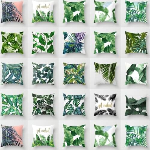 Green Plant Pillow Cover Cushion Cover Leaves Nordic Pillow Case Throw Pillow for Living Room Sofa Window Pillowcase home decore
