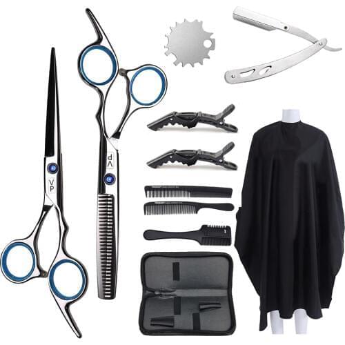 Professional Hairdressing Scissors Kit 6 Inch Stainless Steel Hair Scissors Tail Comb Hair Cloak Hair Cut Comb Styling Tool