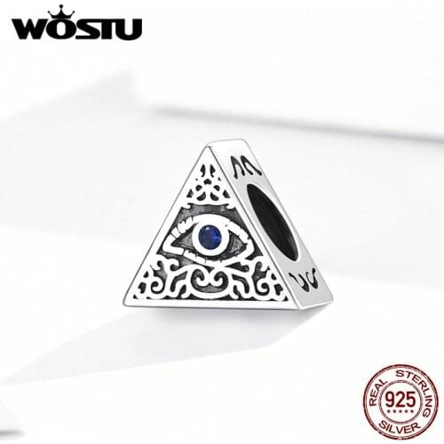 WOSTU Eye 925 Sterling Silver Beads Charms Silver 925 Original For Bracelet Silver 925 original Jewelry Making
