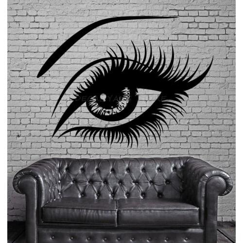 Hot Big Eye Lashes Vinly Wall Stickers Sexy Beautiful Female Eye Wall Decal Decor Home Wall Mural Home Design Art Sticker 1186