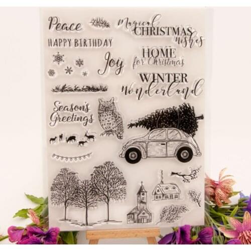 Clear Stamp for Scrapbooking Transparent Stamps Silicone Rubber Stamps for Card Making DIY Photo Album Decor Happy Birthday