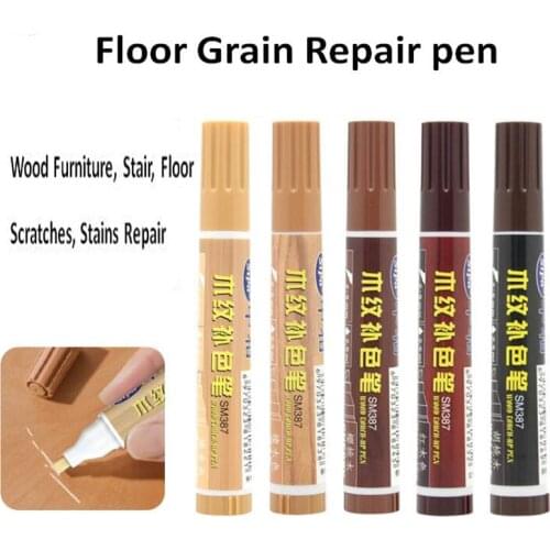 5 COLOR SIPA Floor Grain Repair pen,Fine Point ,Suitable for Wood Furniture, floor Scratches and Stains Repair