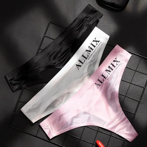 Sexy Women Ice silk Thong G-String seamless Gym yoga shorts Sport panties Female Underwear Low Waist Lingerie panties Intimates