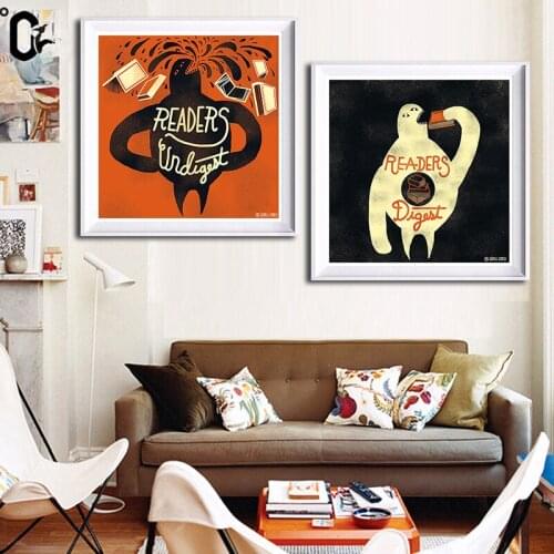 Modern Creative Cartoon A4 Large Art Print Poster Wall Pictures Canvas Painting Wall Abstract Animals Home Decor Picture Art