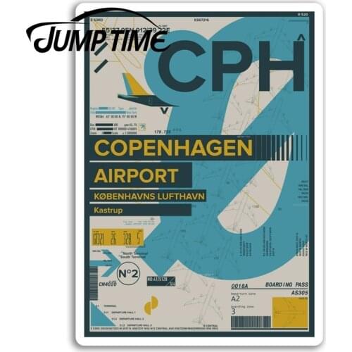 Jump Time for Copenhagen Airport Vinyl Stickers CPH Sticker Laptop Luggage Car Decal Window Wiper Trunk Car Styling