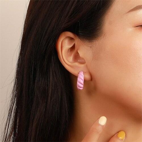 Vintage C Shaped Croissant Earrings For Women Girls Fashion Retro Geometric Stud Ear Jewelry Accessories Party Gifts