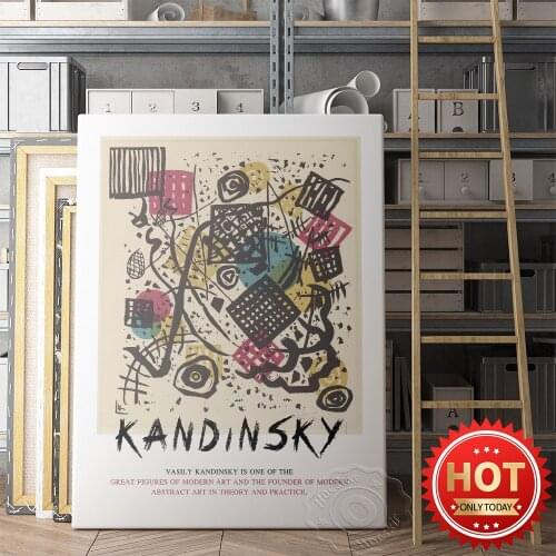 Wassily Kandinsky Small Worlds Art Prints, Wassily Abstract Geometry Canvas Painting Poster, Kandinsky Abstract Art Home Decor