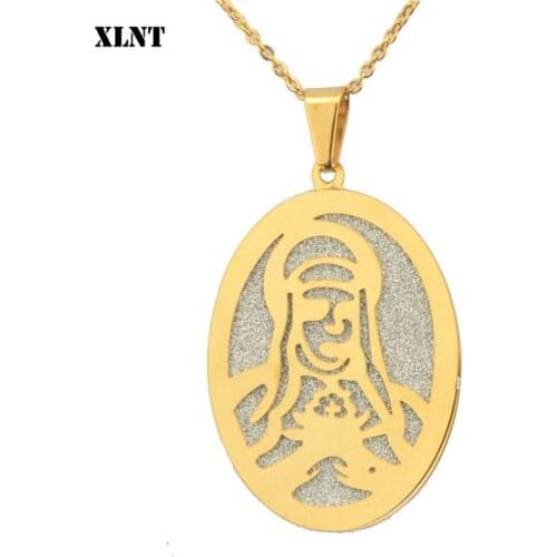 XLNT Gold Silver Big Jesus Penddant Necklace For Men/Women Hip Hop Stainless Steel Jewelry