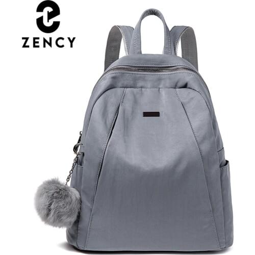 Zency Fashion Elegant Ladies Backpack Daily Casual Travel Female Rucksack Waterproof Anti-theft Nylon Women Knapsack Student Bag