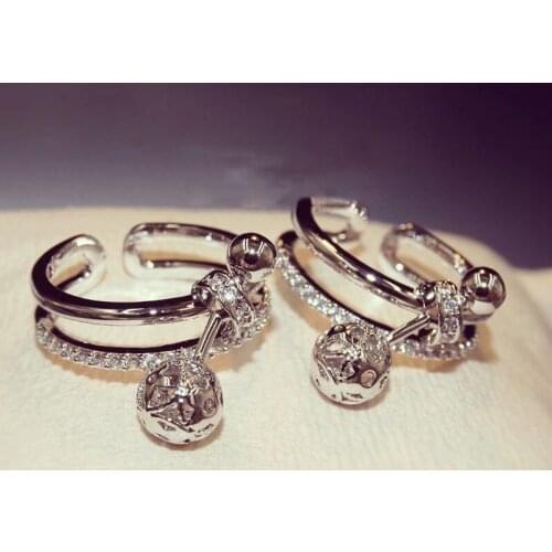 BAOSHINA Korean Style Cute Women Finger Ring New Trendy Resizable Opening Rings Party Princess Daily Wear Accessories Jewelry