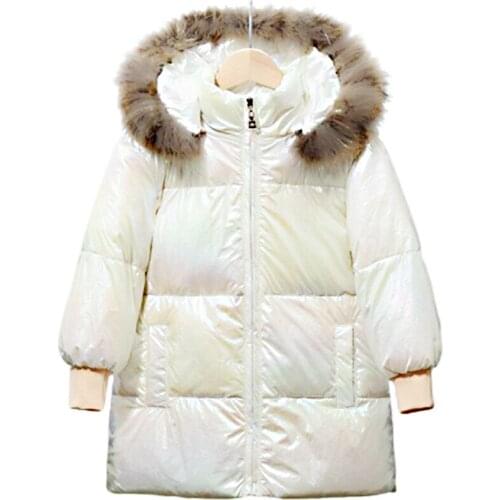 Winter New childrens cotton padded Children Down jacket long Boys Warm Jacket Outerwear Children Faux fur Jacket Kids Outerwear