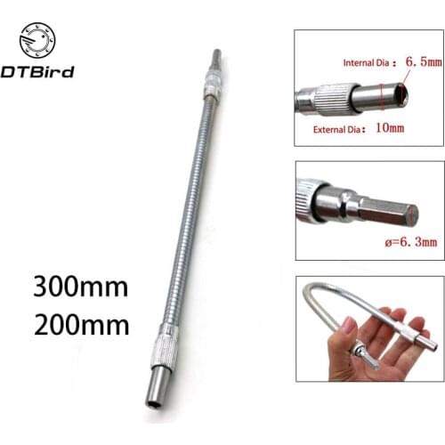1/4" Hex Shank 300mm Flexible Shaft Screwdriver Bits Extention Screwdriver Bit Holder Connect Link For Electronics Drill DT6