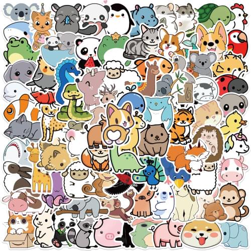 10/50/100Pcs Cartoon Natural Animal Graffiti Stickers for Kid Sticker Decals Toy Helmet Motorcycle Phone Case Luggage