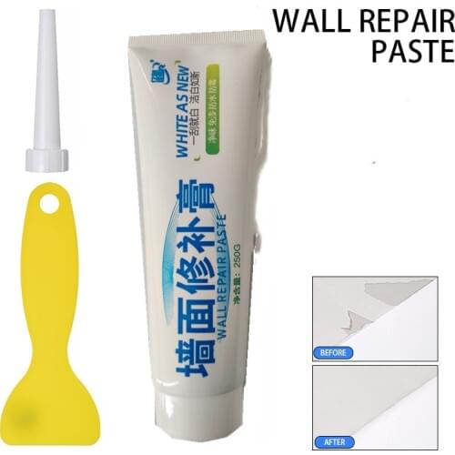 250g Wall Repairing Ointment Universal Mending Paste Repair Cream Grout Beautiful Sealant for Cracked Peeled Holes Wall+Scraper