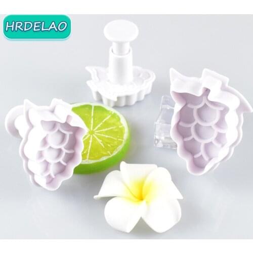 3pcs Play Dough Model Tools 3D Fruit Grapes Plasticine Kit Set Soft Clay Cutter Moulds Learning Education toys for children Gift