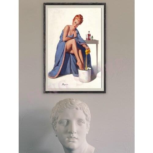 357 Vintage Beautiful Pin-up Girl Classic Picture Custom Silk Poster Home Deco Wall Art Christmas Gift