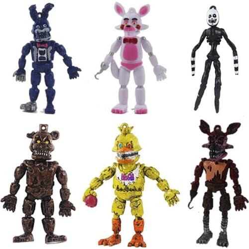 6pcs/set Anime Figure Five Night FNAF Toys Bonnie Bear Foxy Action Figure Pvc Model Dolls For Children Gifts