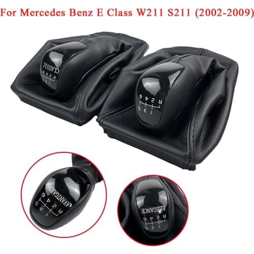 6 Speed Car Gear Shift Knob Gaiter Boot Cover Frame For Mercedes Benz E Class W211 S211 2002-2009 CLASSIC ELEGANCE AVANTGARDE