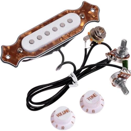 6-string Single Coil Pickup Guitar Soundhole Harness Set with Volume Tone Pots Music Equipment Accessories Attachment