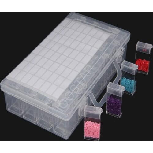 64pcs Diamond Painting Tools Accessories Storage Box Beads Container Diamond Embroidery Stone Diamont Mosaic Box